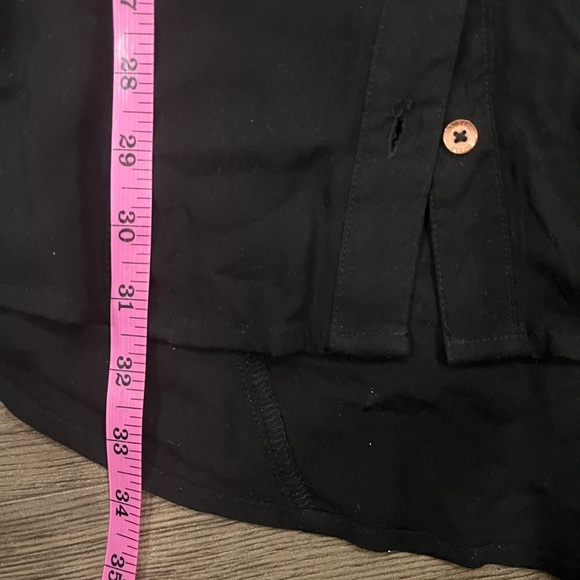 [S]VTG Guess Black Button-Up Shirt Tunic Dress with Gold Chain - Picture 13 of 13